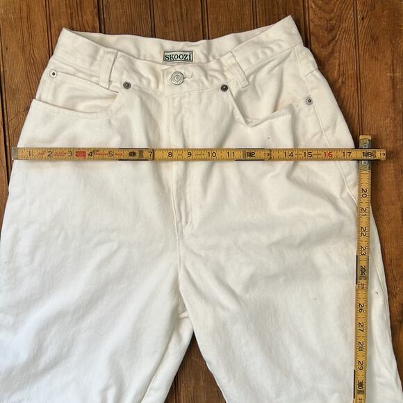 Women’s Vintage 80s white high waisted straight leg mom jeans Skoozi size 9/10 - Picture 3 of 9